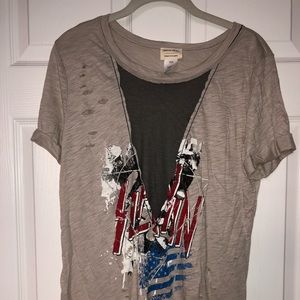 Distressed Mesh Graphic Tee